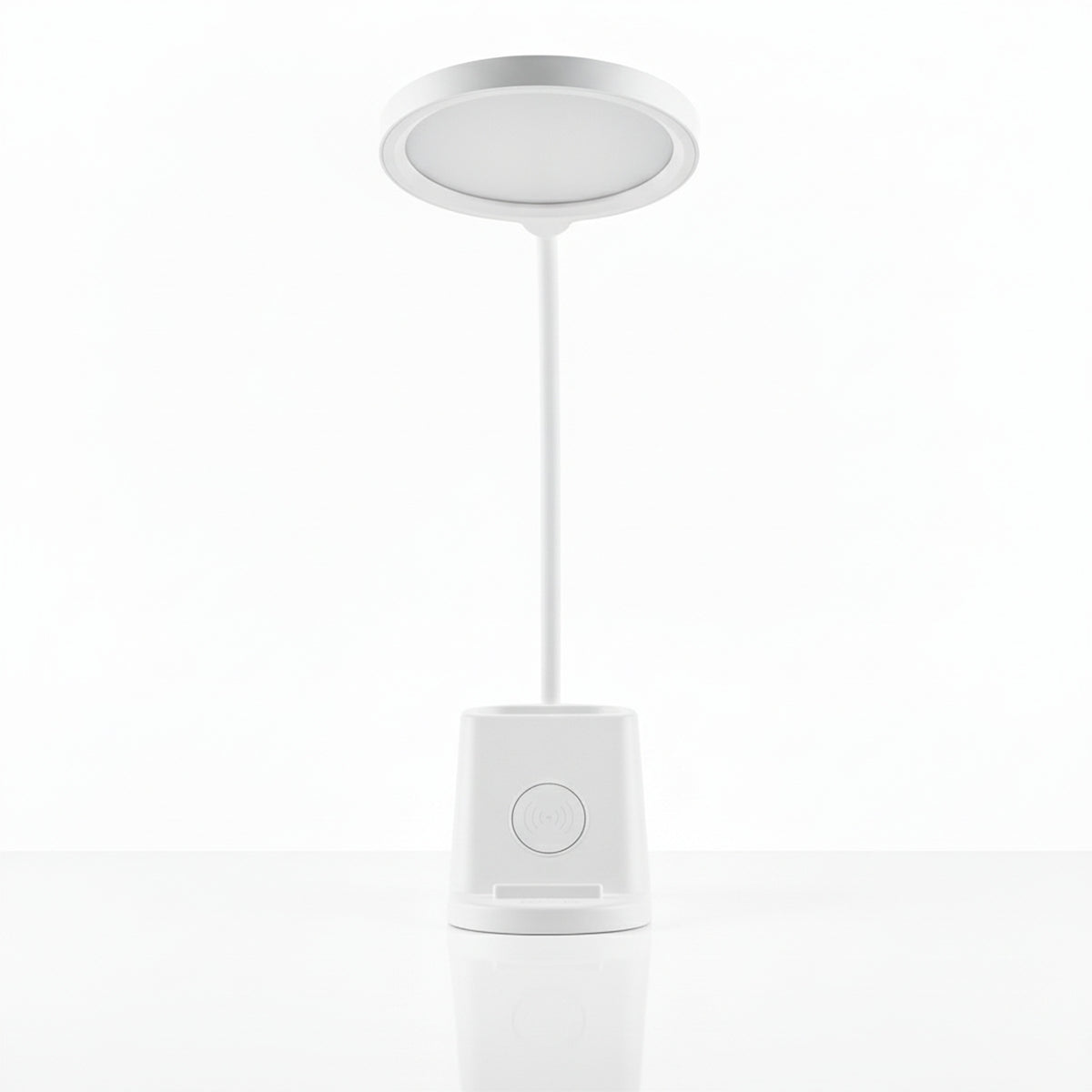LED stolní lampa, s bezdrátovým nabíjením, s dotykovým ovládáním, nastavitelná, 3 režimy barvy světla, s organizérem