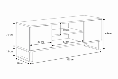 TV stolek FOCUS 135 cm – dub artisan, loftový styl