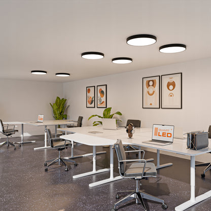 Černé kulaté stropní LED svítidlo 50 W, 50 cm