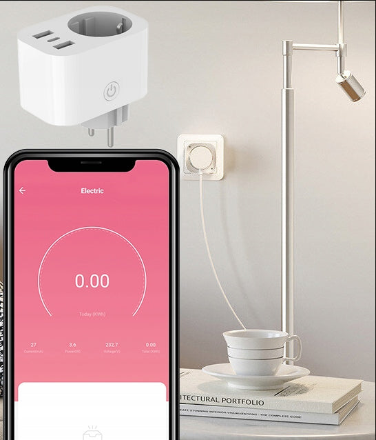 Chytrá Wi-Fi zásuvka TUYA s USB nabíjením