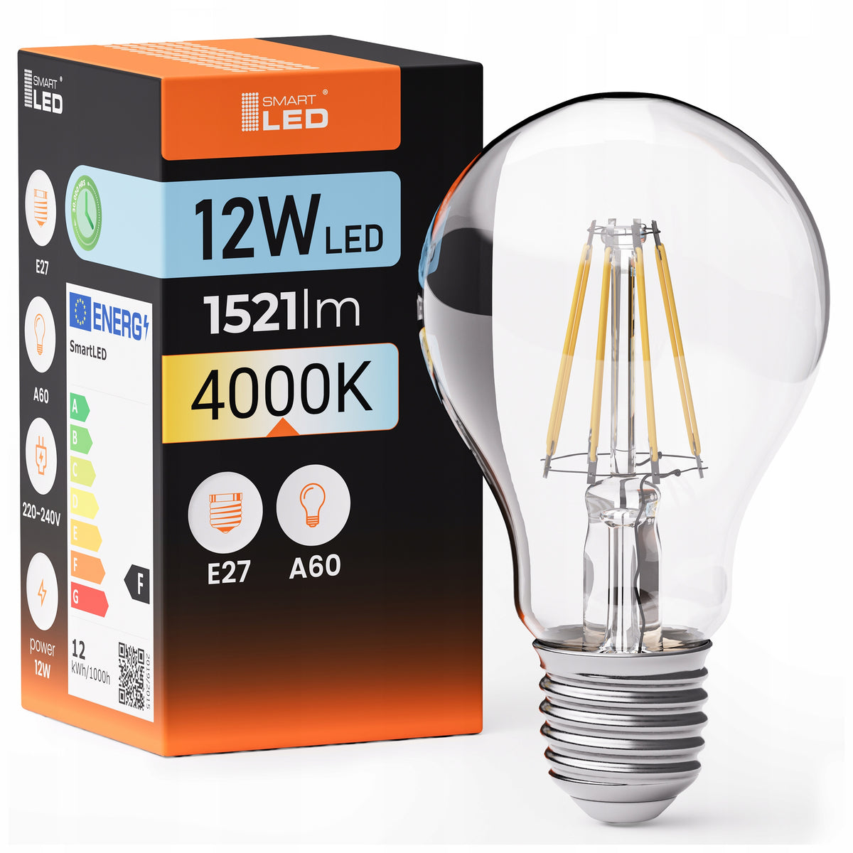 LED žárovka E27 12 W, 1521 lm, 4000 K – neutrální bílá