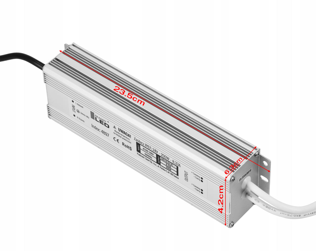 LED napájecí zdroj 24 V, 200 W, IP67