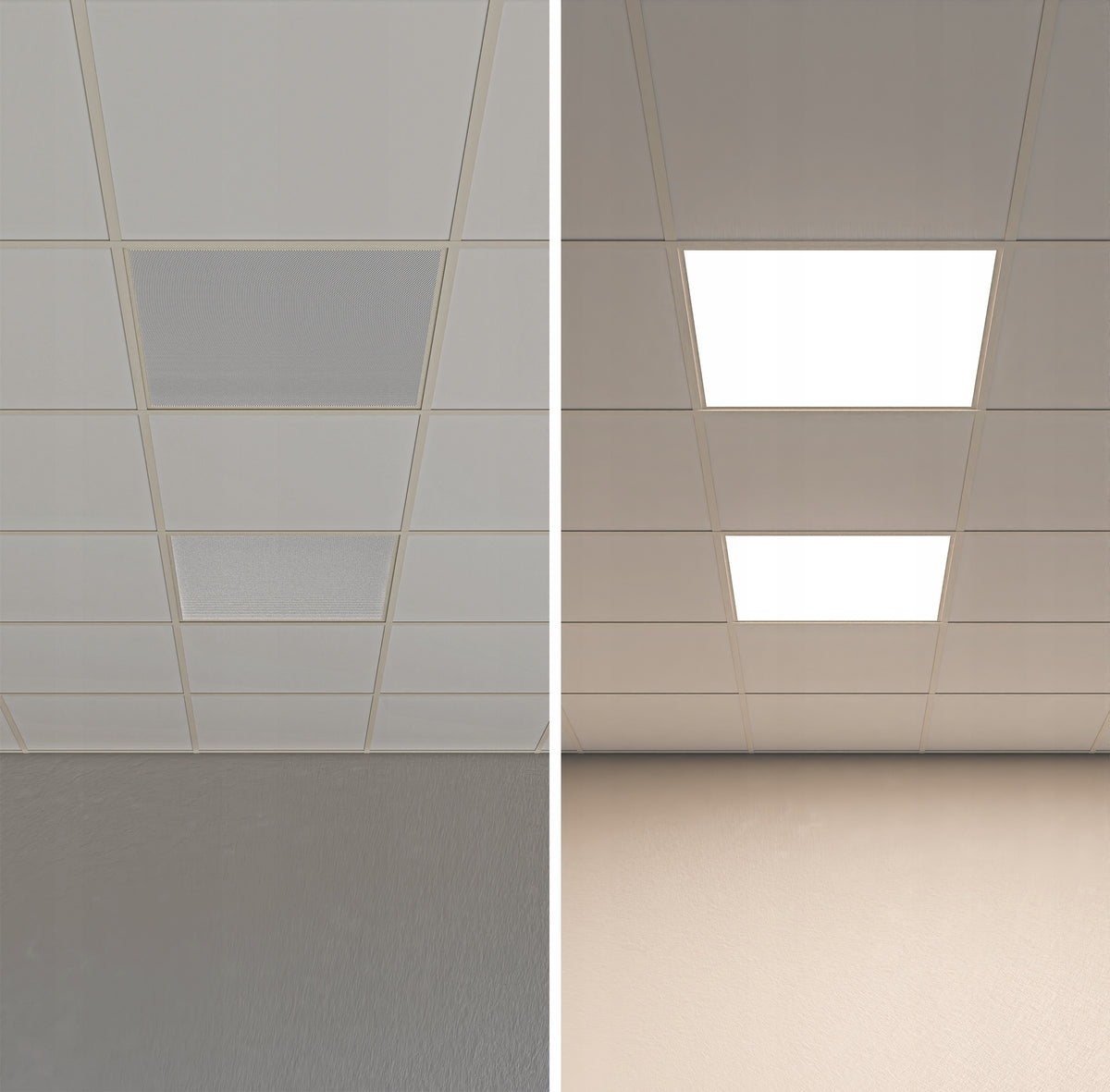 Zápustný LED panel 40 W, 4800 lm, 60 × 60 cm