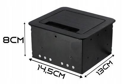 Černá zápustná stolní zásuvka 230 V