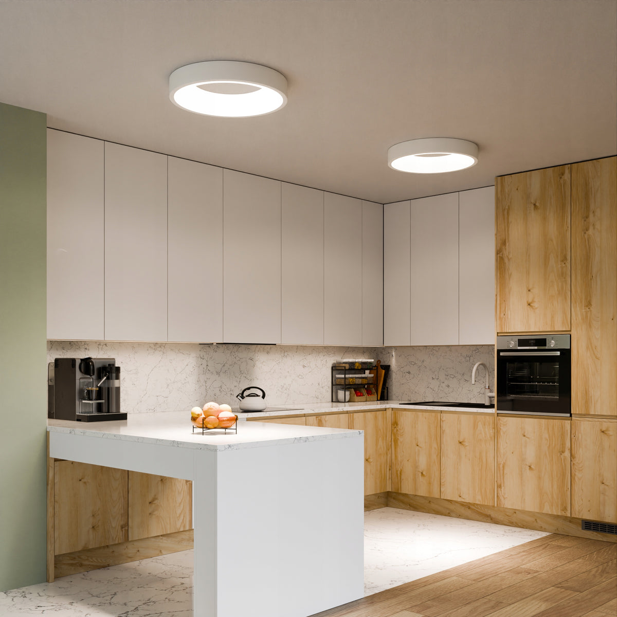 Bílé kulaté stropní LED svítidlo 50 W, 4000 K