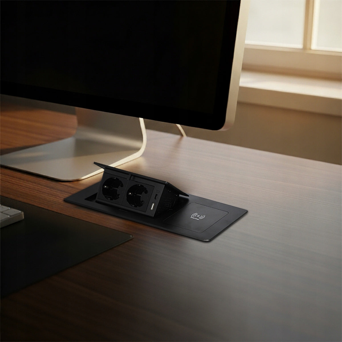 Zápustná stolní zásuvka 230 V, USB