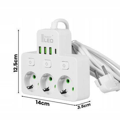 Prodlužovací kabel 230 V, USB
