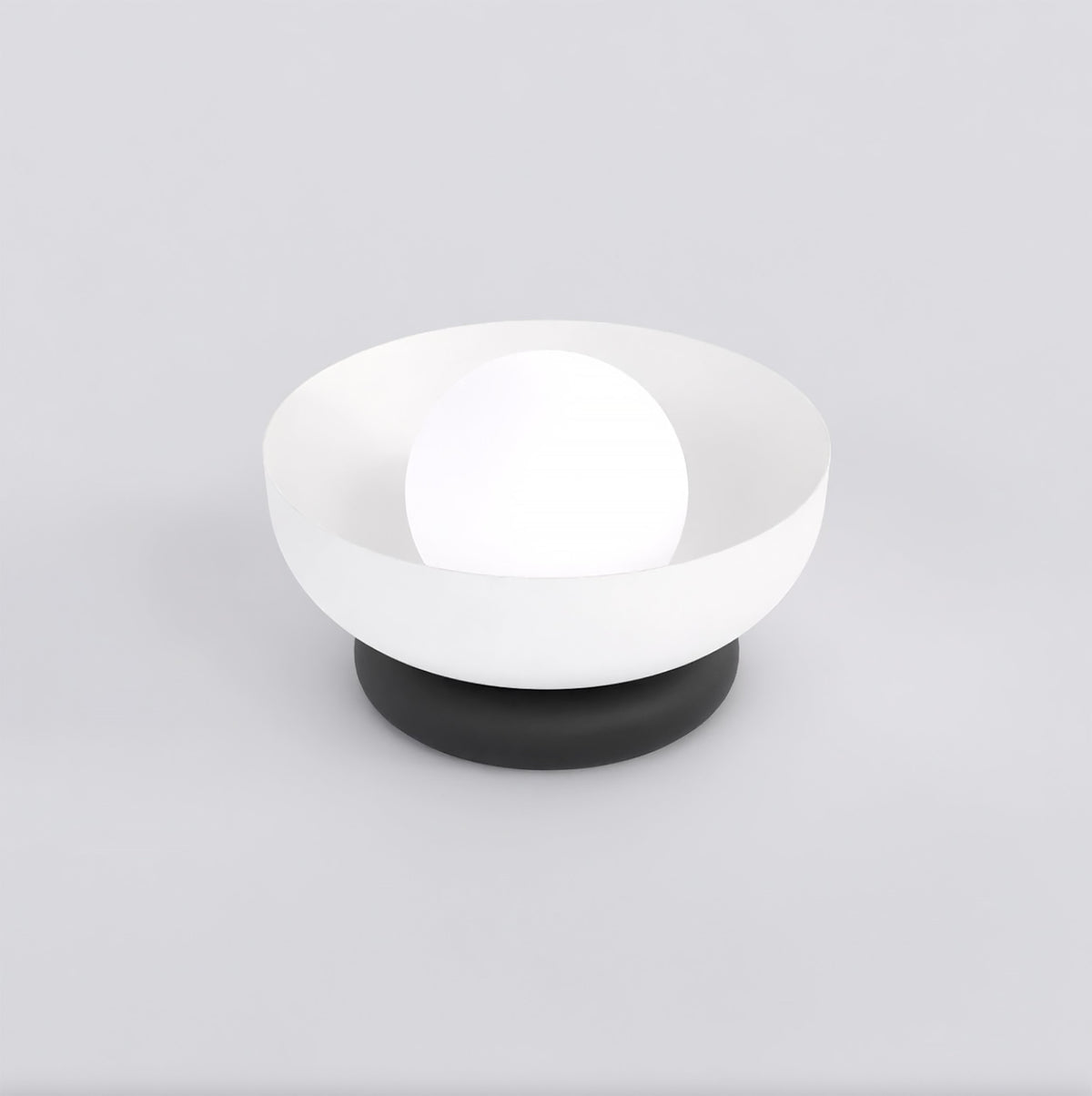Stolní lampa OZZY LN1 – černá / bílá, bílé sklo