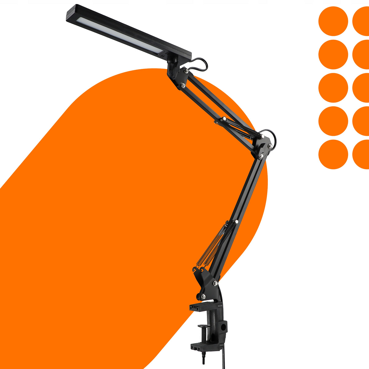 LED stolní lampa, nastavitelná, s klipsem