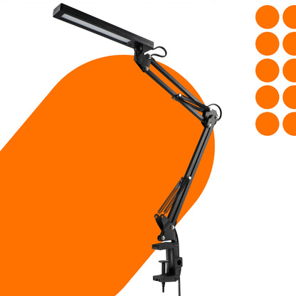 LED stolní lampa, nastavitelná, s klipsem