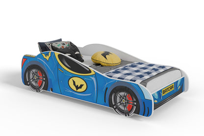 Dětská postel BATCAR 160 × 80 cm s matrací – motiv BATCAR
