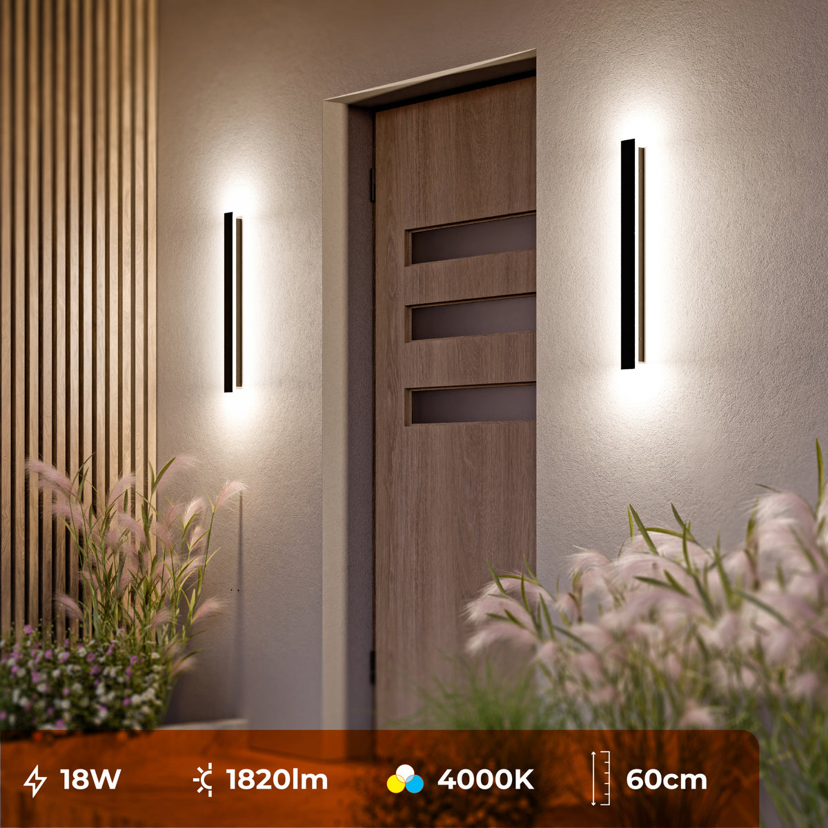 LED fasádní svítidlo 18 W, 60 cm, IP65