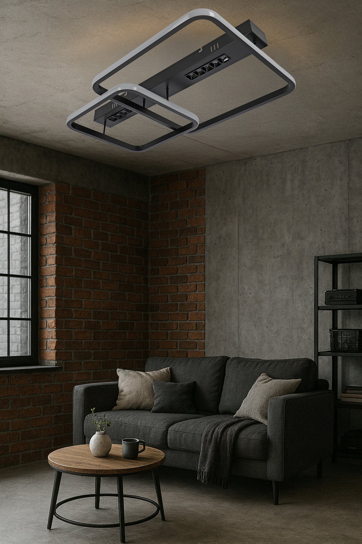 Černé LED závěsné svítidlo 39 W, 3 režimy barvy světla