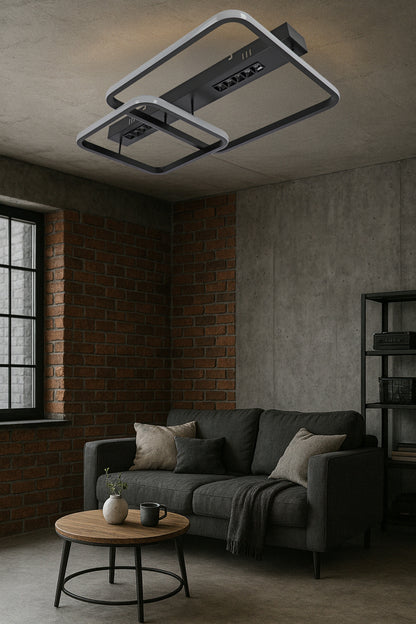 Černé LED závěsné svítidlo 39 W, 3 režimy barvy světla