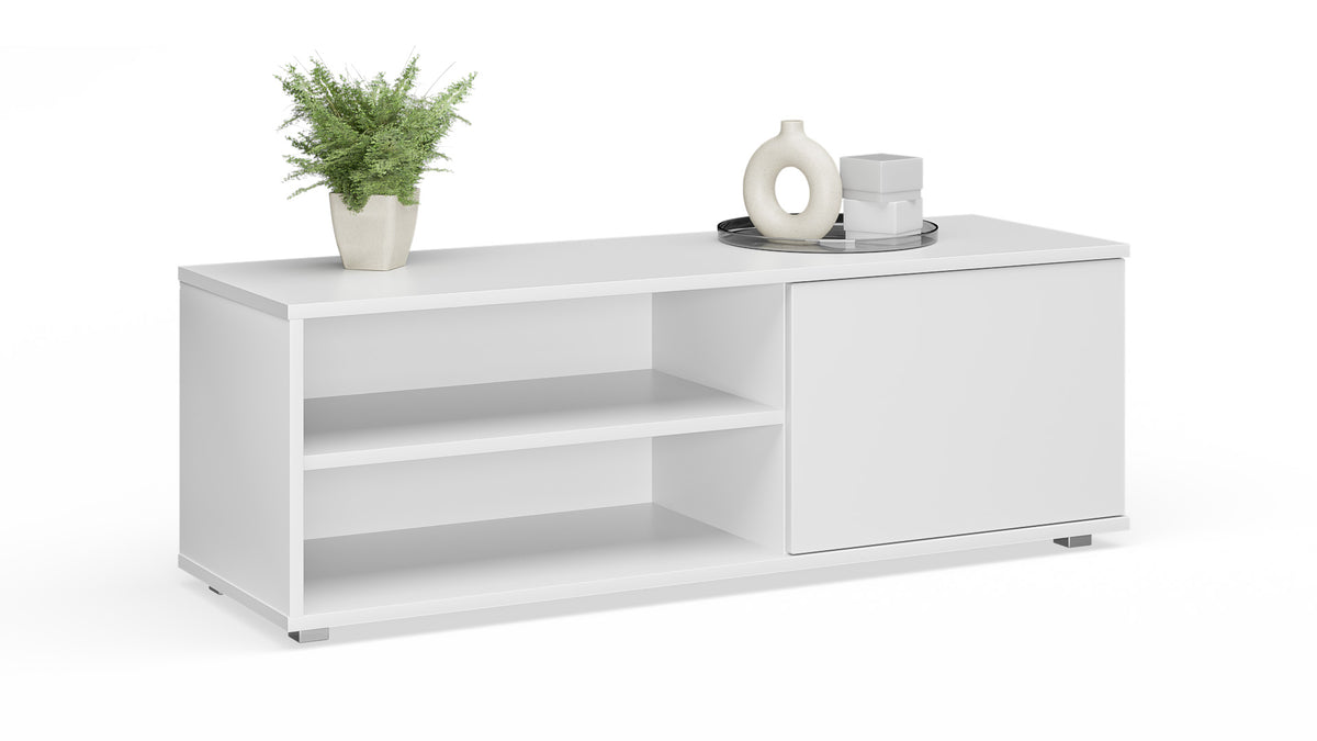 TV stolek VIVA 110 cm – bílá – plastové nohy