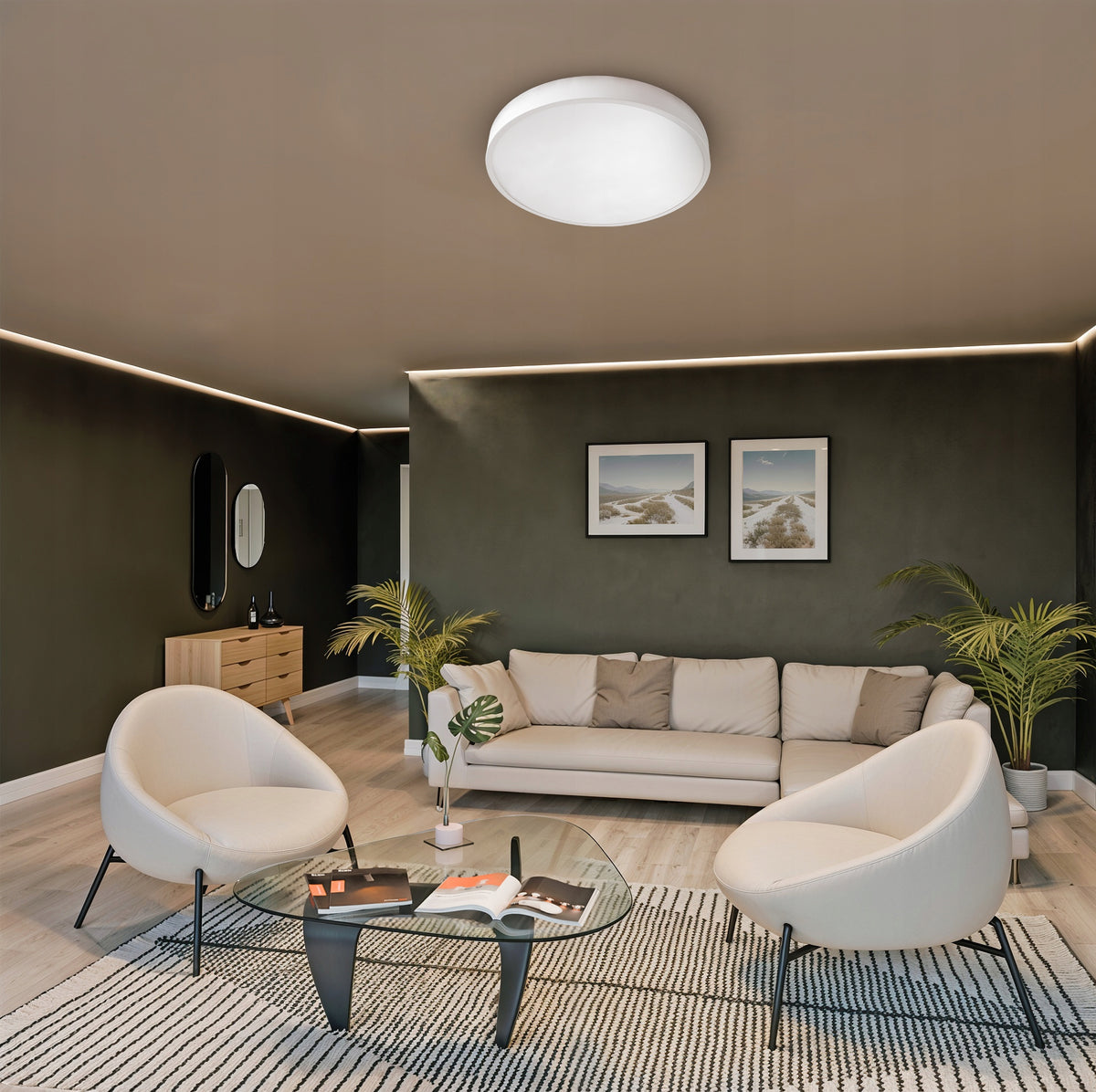 Kulaté stropní LED svítidlo 40 W, 40 cm
