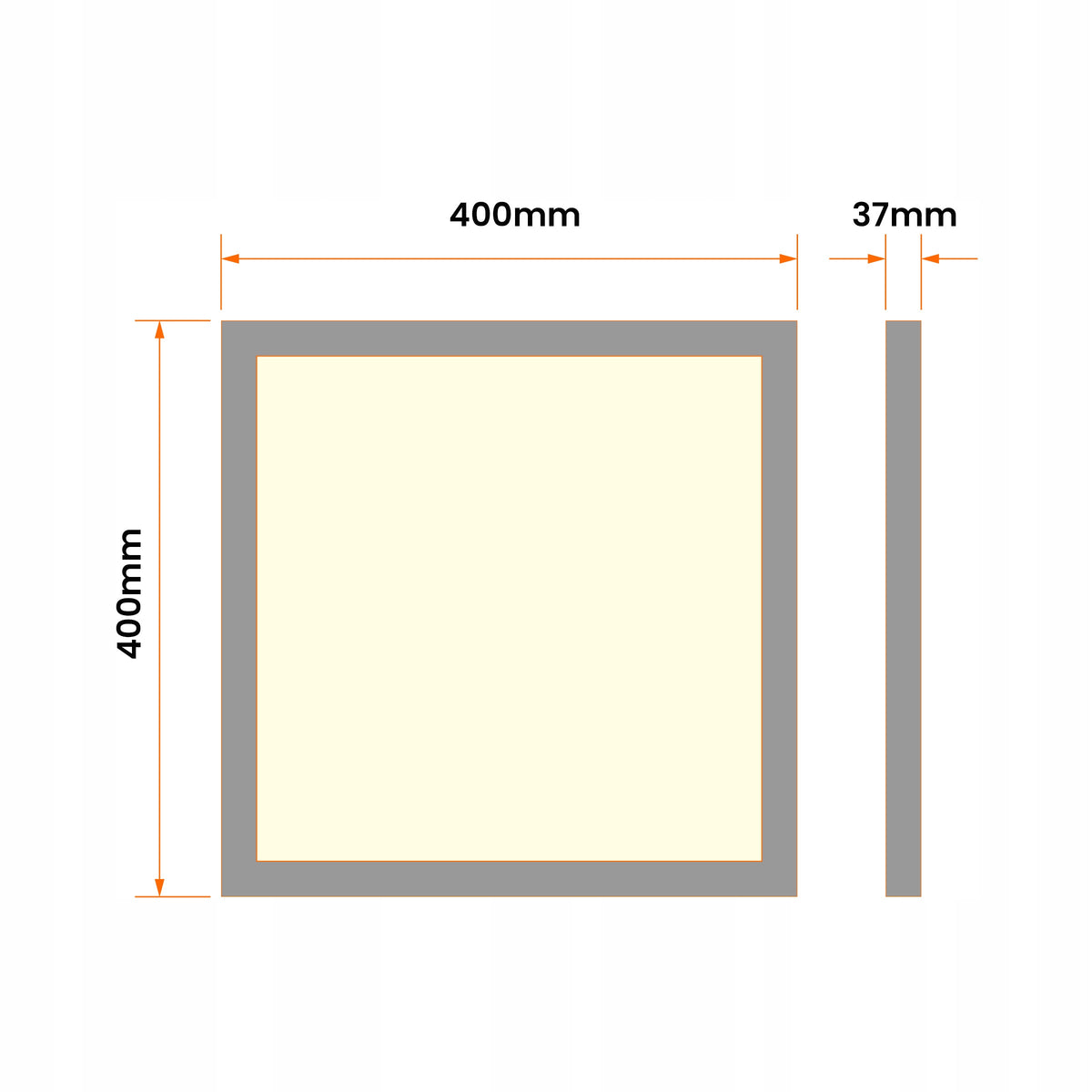 Bílé stropní LED svítidlo 32 W, 3520 lm, 4000 K, 40 × 40 cm
