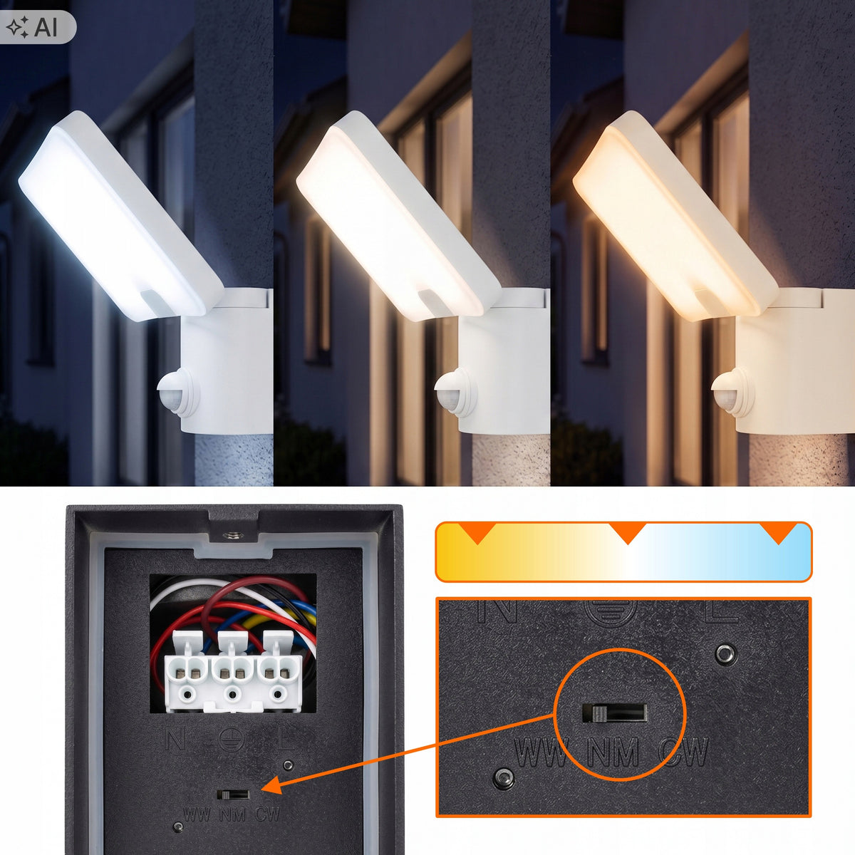 Bílý LED reflektor 20 W, CCT, IP65