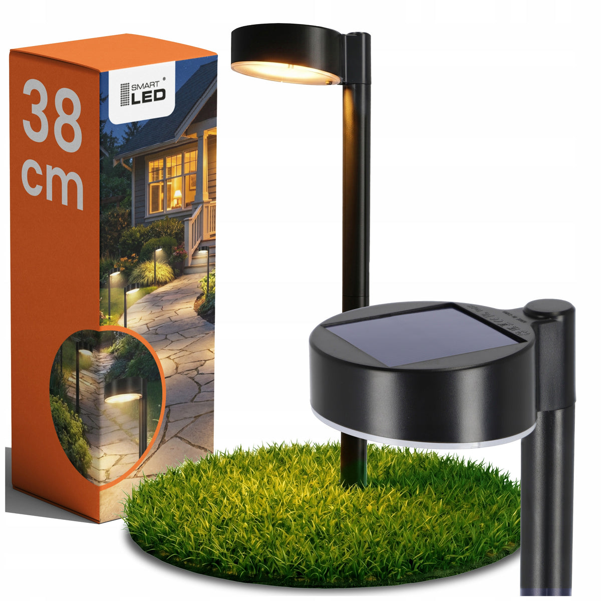 Černé LED solární zápichové svítidlo, IP65
