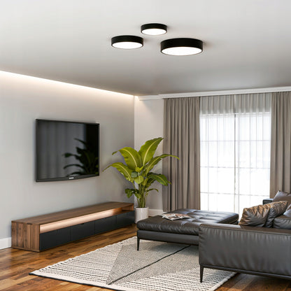 Černé kulaté stropní LED svítidlo 27 W, 30 cm