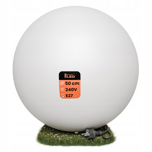 Bílá zahradní koule E27, Ø 50 cm