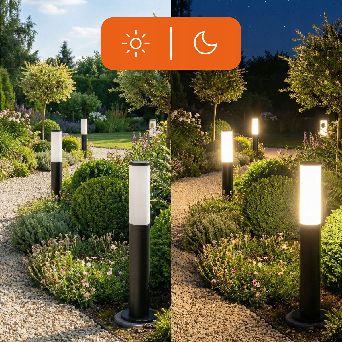 Černý venkovní osvětlovací sloupek E27 230 V, 45 cm, IP54