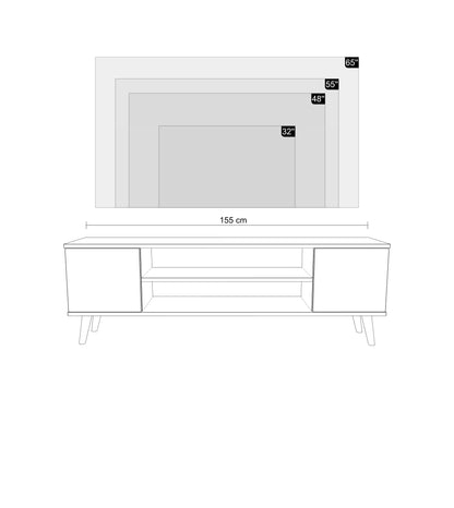TV stolek FOCUS 155 cm – bílá, skandinávský styl