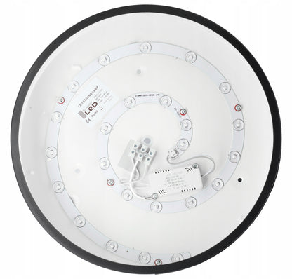 Černé kulaté stropní LED svítidlo 30 W, 30 cm