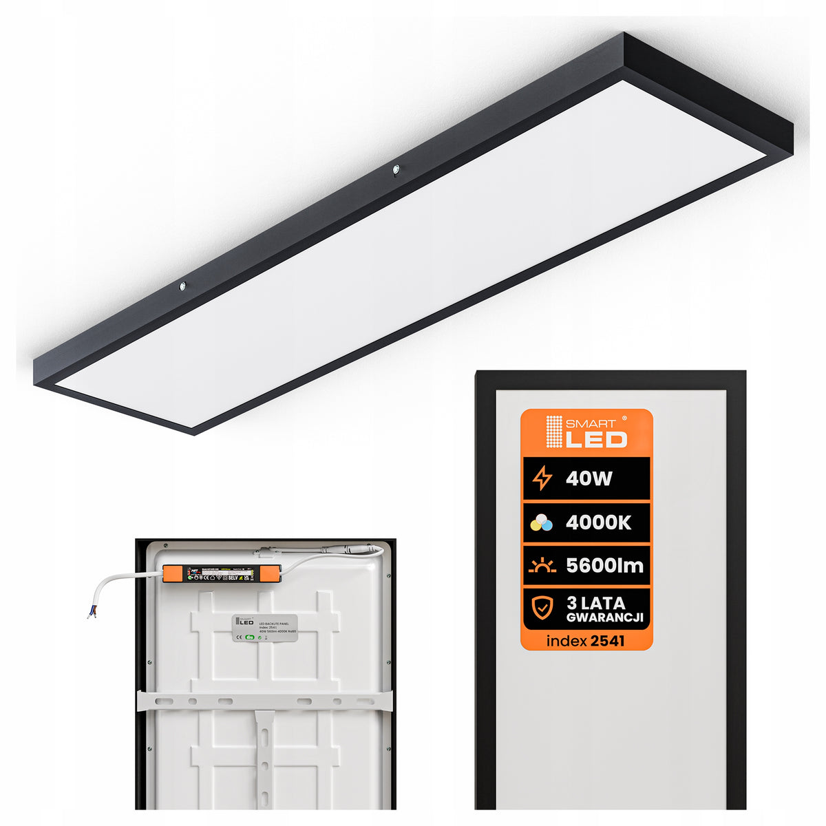 Přisazený LED panel 5600 lm, 30 × 120 cm