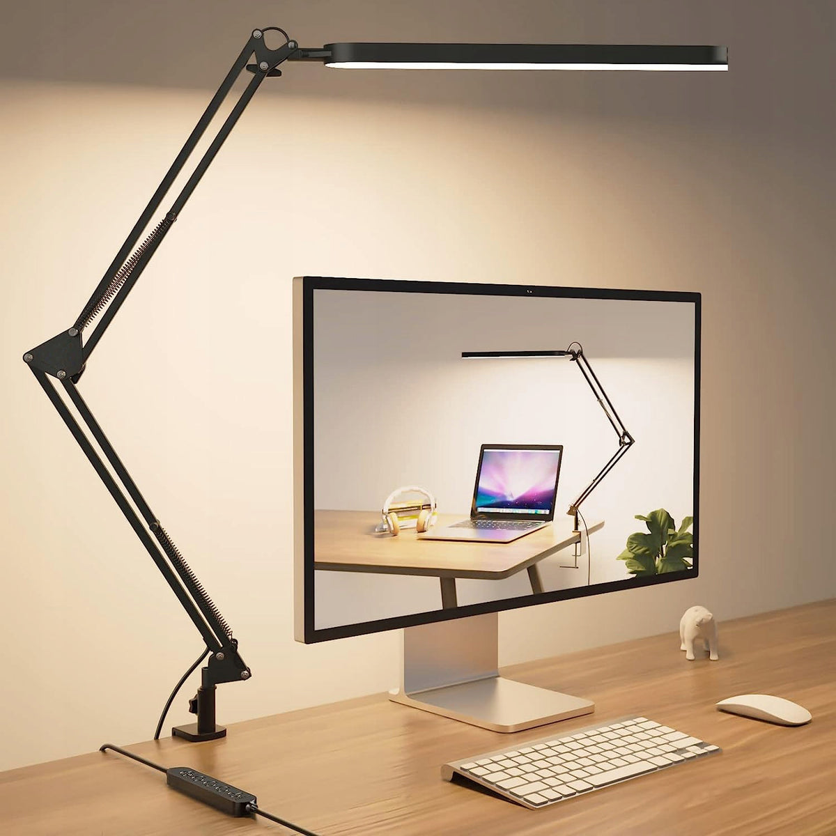 LED stolní lampa, stmívatelná, s klipsem