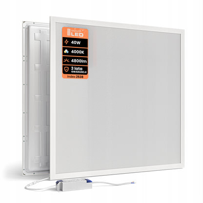 Zápustný LED panel 40 W, 4800 lm, 60 × 60 cm