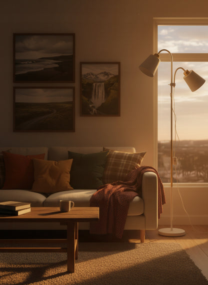 Stojací lampa E27, nastavitelná