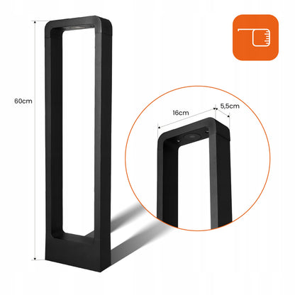 Černý venkovní osvětlovací sloupek 230 V, 60 cm, IP44