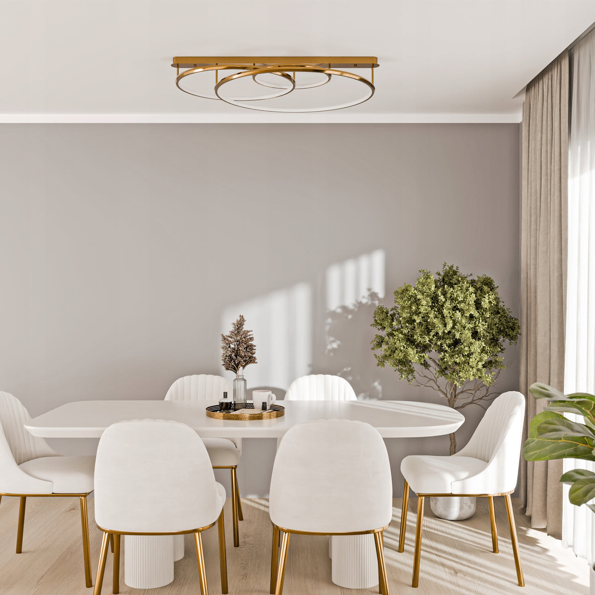 Zlaté designové stropní LED svítidlo 156 W, 14 040 lm, 3000/4000/6500 K, IP20