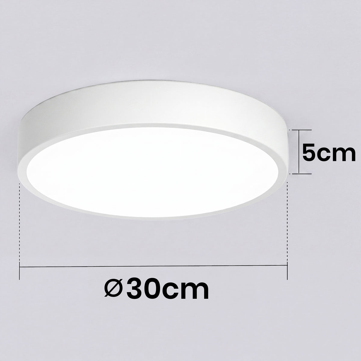 Bílé kulaté stropní LED svítidlo 18 W, 1800 lm, 30 cm