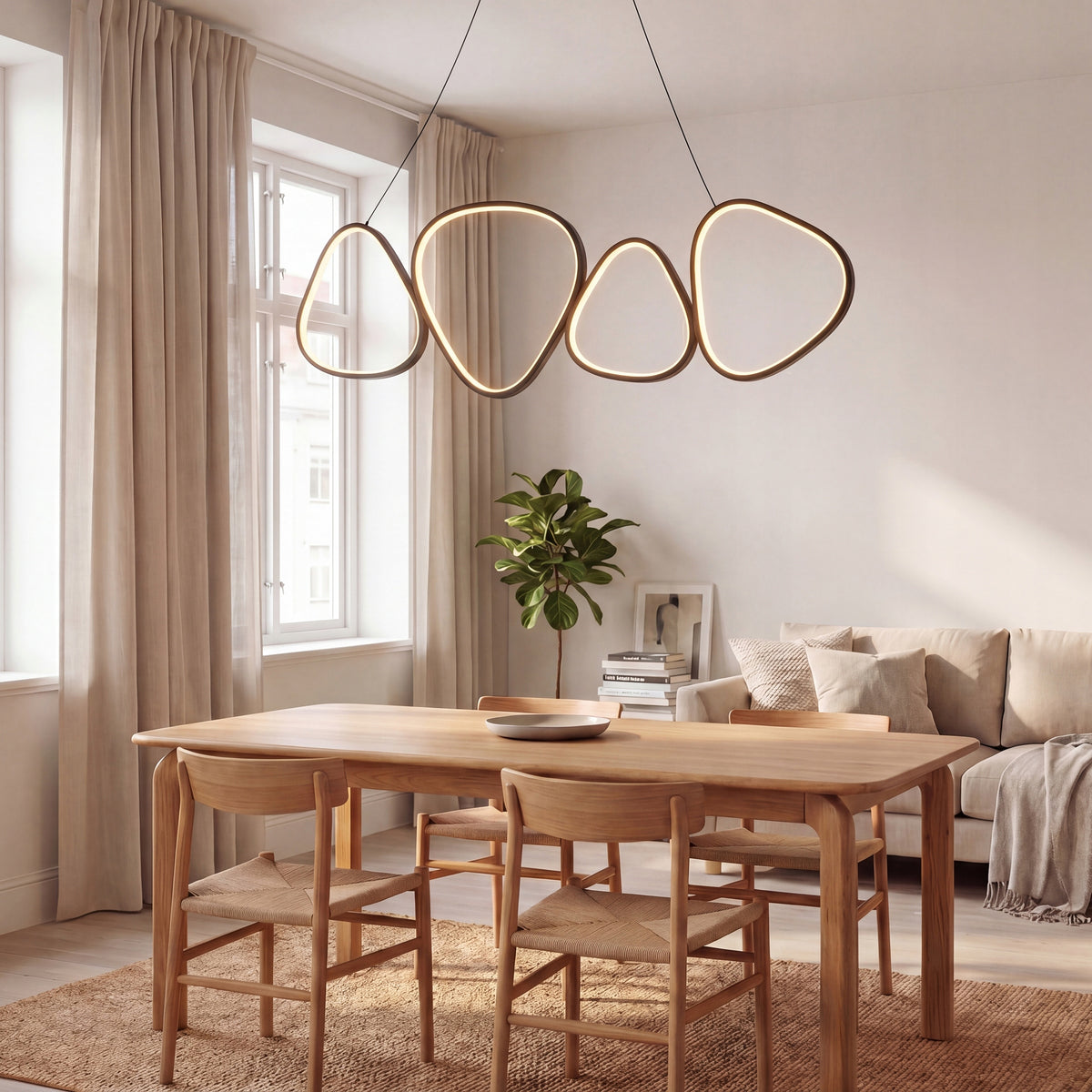 Bílé LED závěsné svítidlo 136 W – teplá bílá