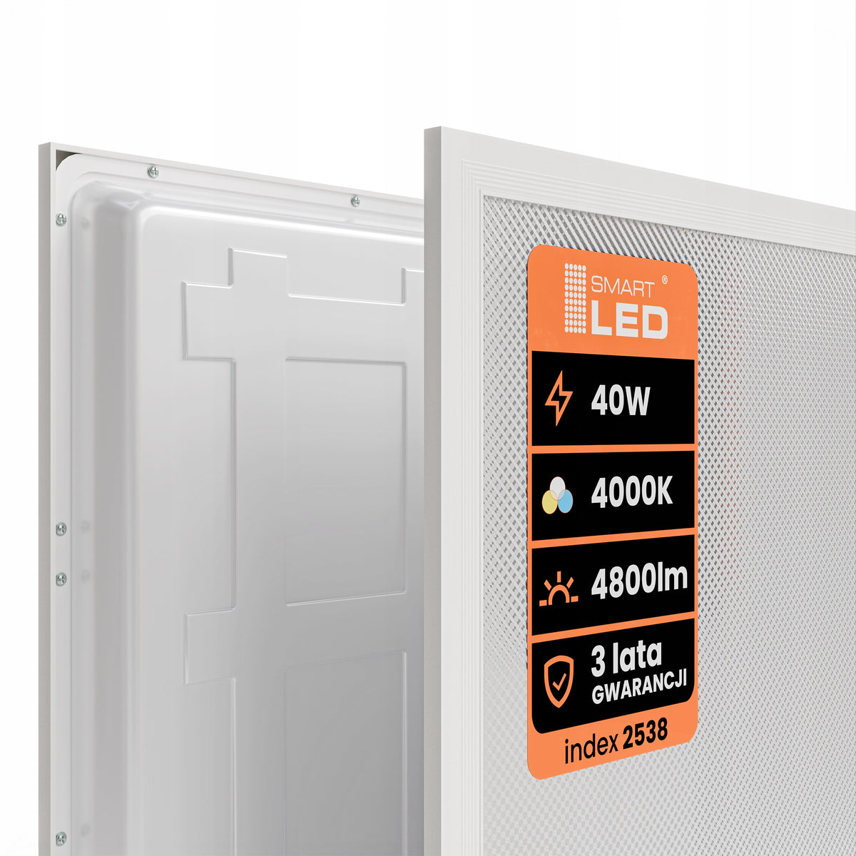 Zápustný LED panel 40 W, 4800 lm, 60 × 60 cm