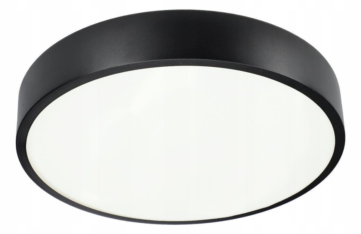 Černé kulaté stropní LED svítidlo 30 W, 30 cm