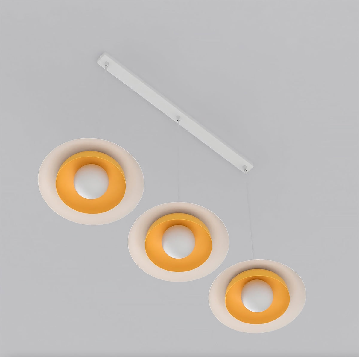 Závěsné svítidlo SKIN 3 – bílé / oranžové, bílé sklo