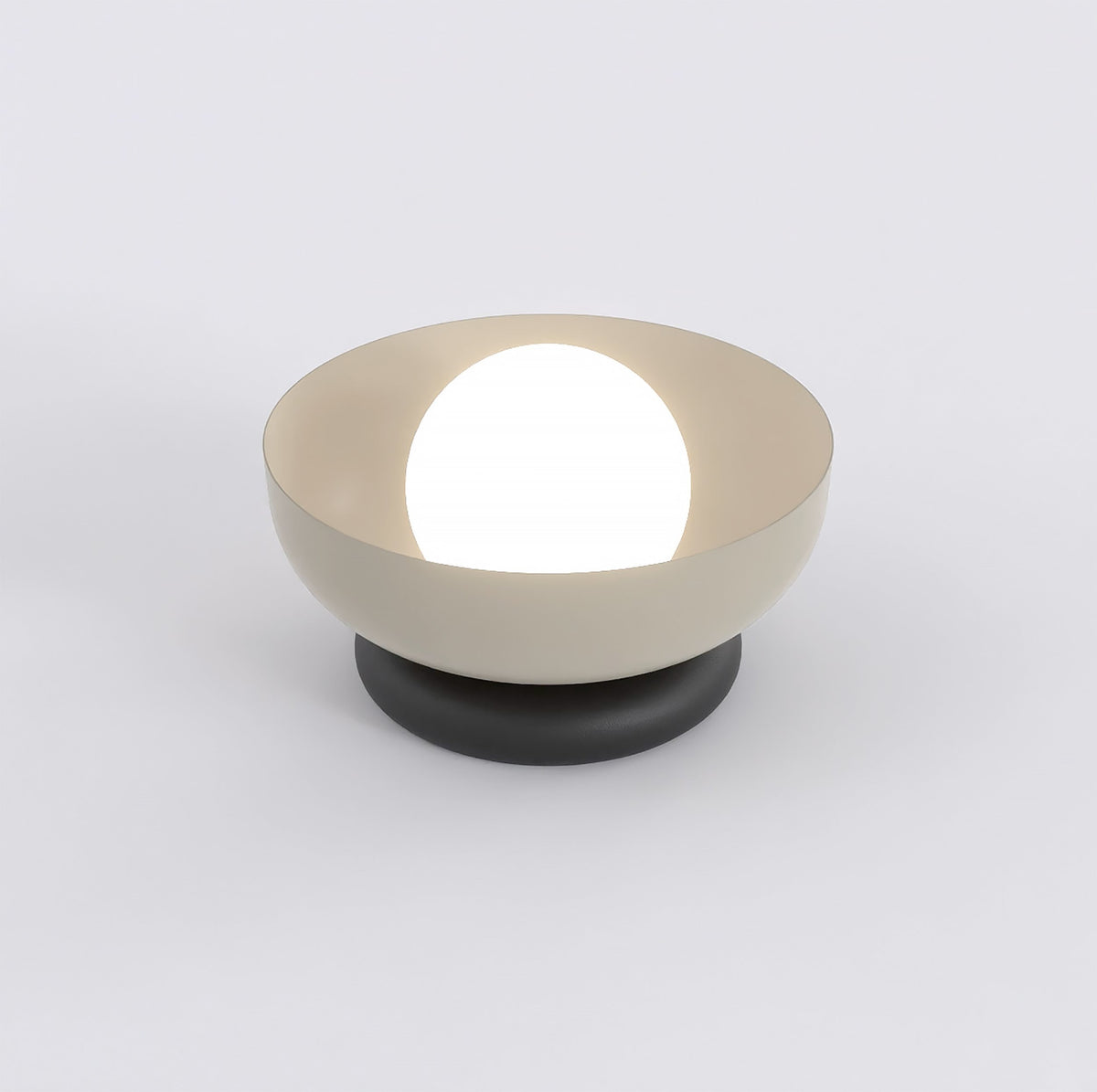 Stolní lampa OZZY LN1 – černá / moka, bílé sklo