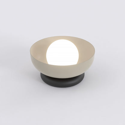 Stolní lampa OZZY LN1 – černá / moka, bílé sklo