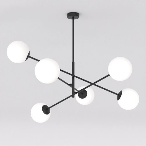 Závěsné svítidlo LINEAR 6 – černé, opálové sklo