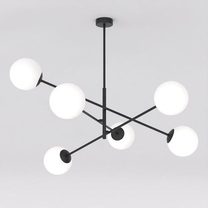 Závěsné svítidlo LINEAR 6 – černé, opálové sklo