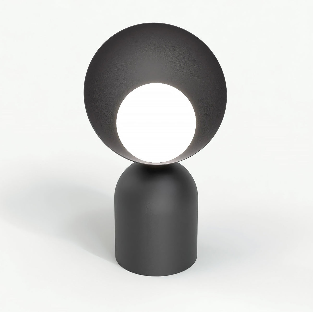 Stolní lampa BOTO LN1 – černá, bílé sklo