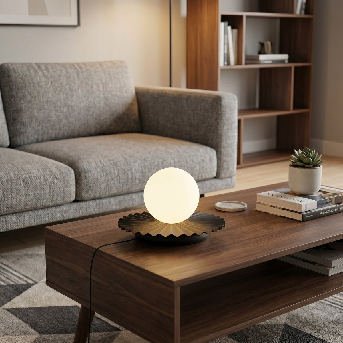 Stolní lampa UMBRA LN1 – černá, bílé sklo