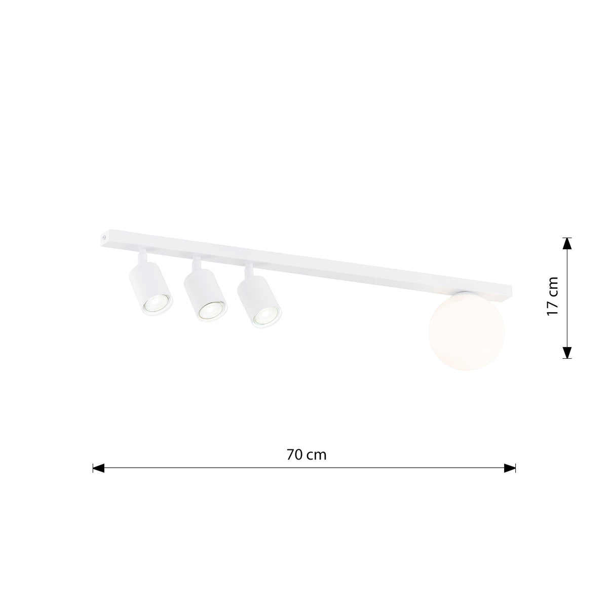 Stropní svítidlo BASTER 4 – bílé, bílé sklo