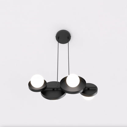 Závěsné svítidlo MODEL 4 – černé, bílé sklo