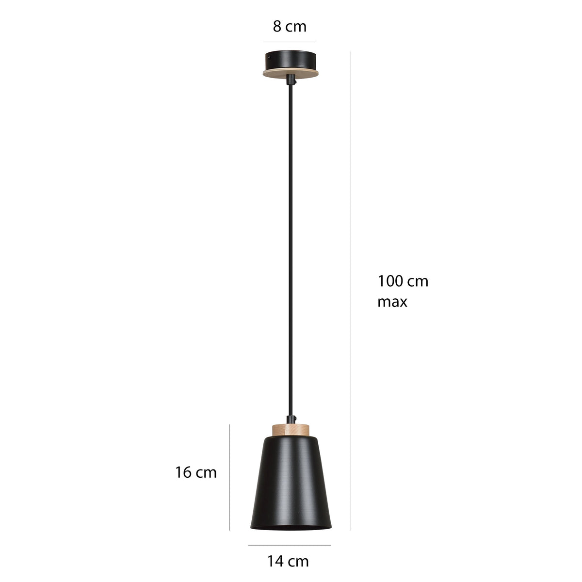 Závěsné svítidlo BOLERO 1 – černé