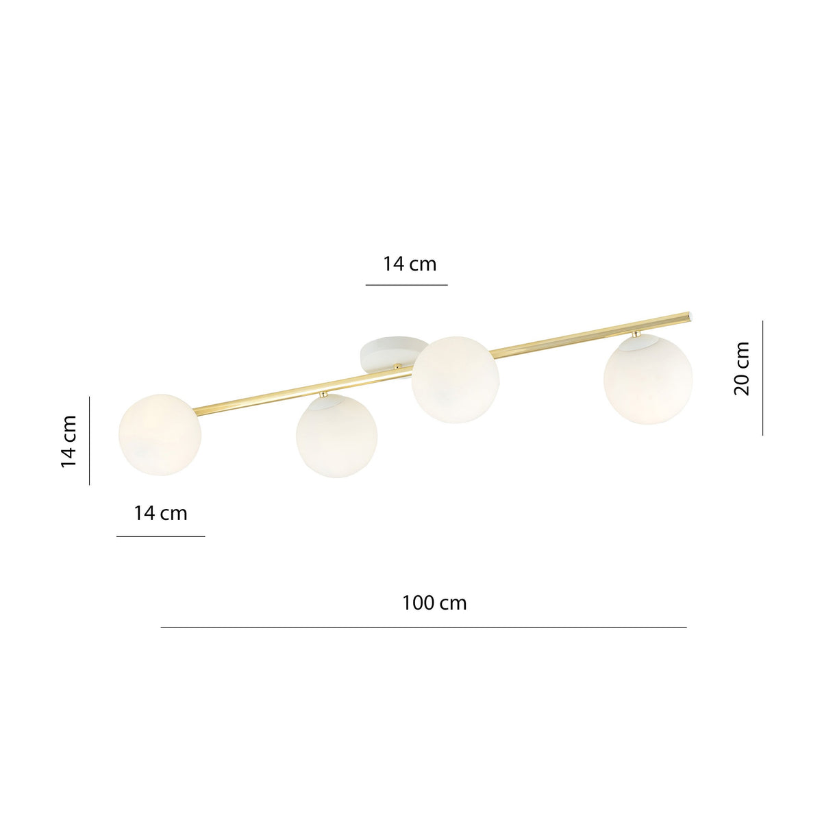 Stropní svítidlo SPLENDI 4 – bílé, opálové sklo
