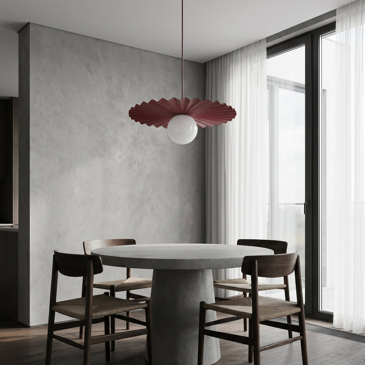 Závěsné svítidlo UMBRA 1 – vínové, bílé sklo